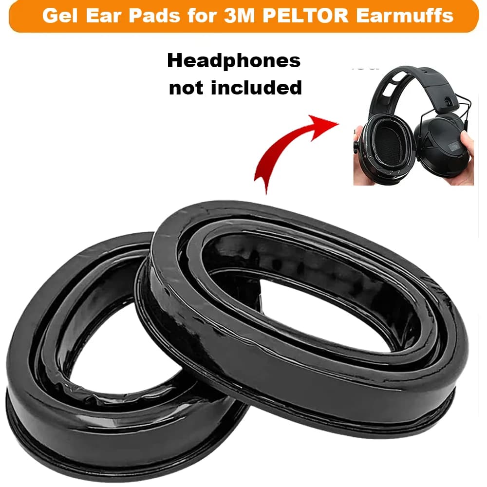 Gel Ear Pads for 3M PELTOR Earmuffs, Personal Protective Equipment ,Comfort Replacement Ear Muffs Cushions,Black