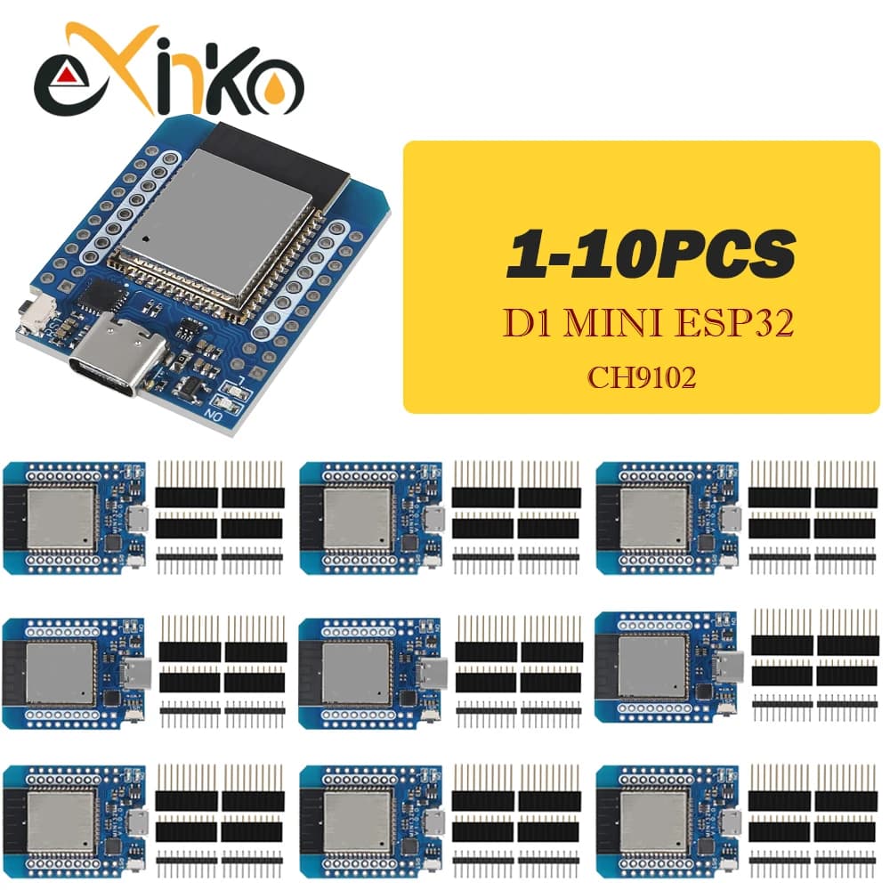 1-10pcs D1 MINI ESP32 WiFi+Bluetooth ESP-32 CH9102 Serial Chip Internet Of Things Development Board
