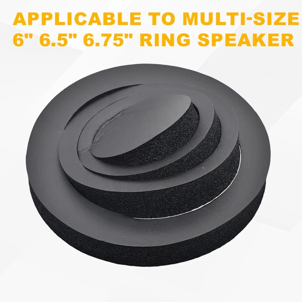 2PCS 6.5 Inch Car Speaker Sound Insulation Ring Bass Door Trim Self Adhesive Cotton Audio Speaker Soundproofing for Vehicle