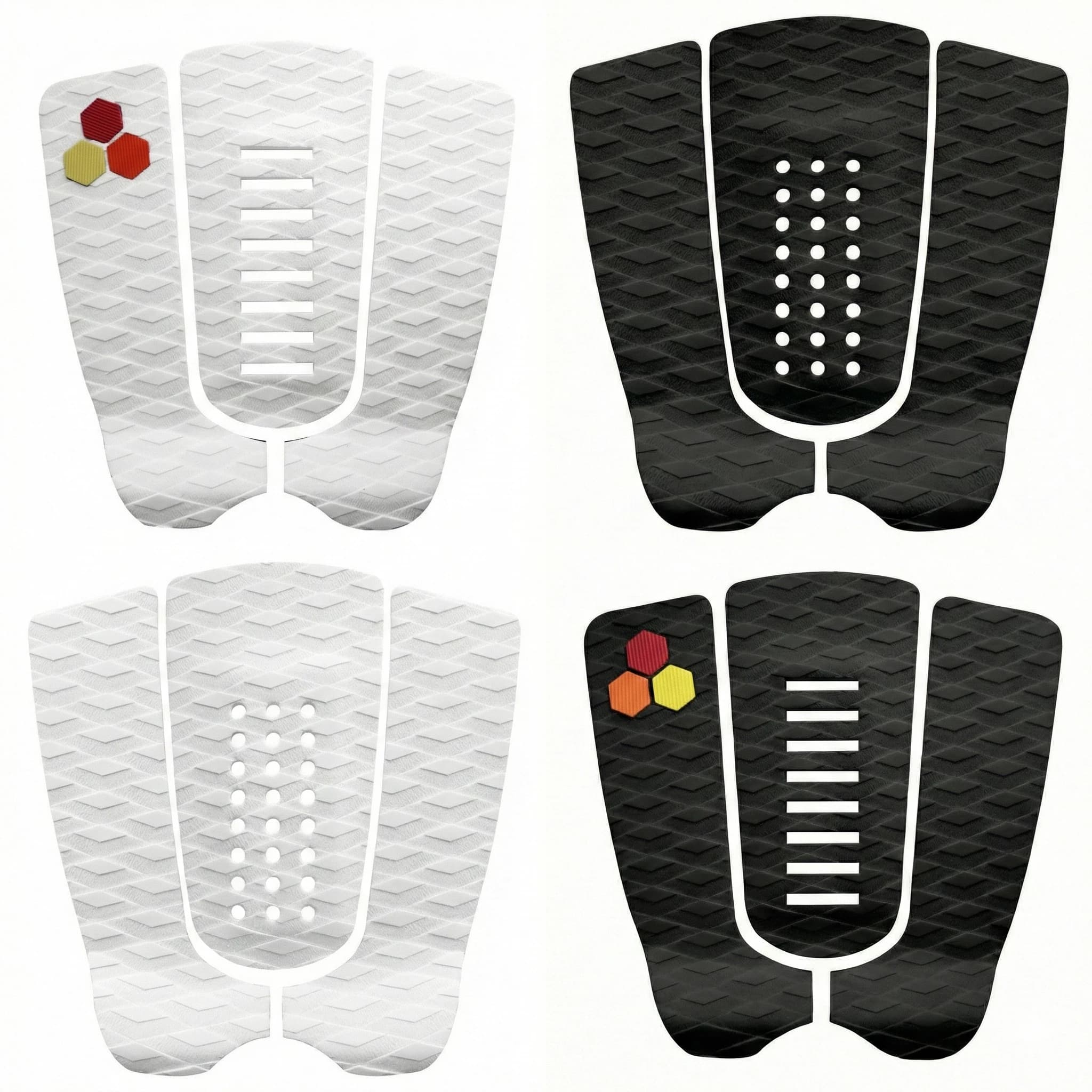 8/24hole 3PCS Diamond EVA Foam Surfboard Traction Pad Non Slip Deck Grip Pad with Tail Kick for Shortboard Fish Surf Board Pad