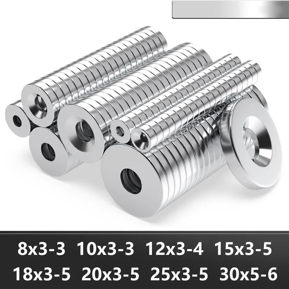25x3-5mm N35 Super Strong Neodymium Magnet Round with holes NdfeB Powerful Permanent Magnetic imanes Refrigerator Magnets
