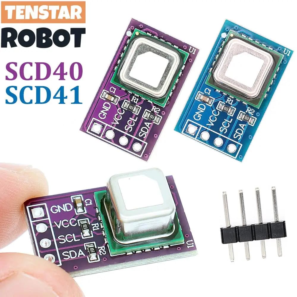 TENSTAR SCD40 SCD41 Gas Sensor Module 2.4-5.5V Detects CO2 Carbon Dioxide Temperature and Humidity Sensor I2C Communication