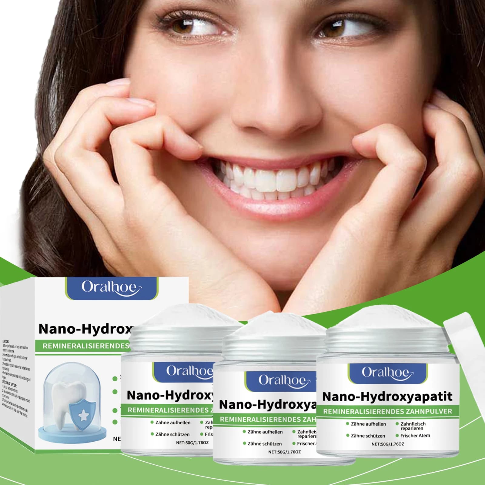 Hydroxyapatite Teeth Whitening Powder Professional Oral Care Stain Removal For White Teeth Cleaning Fresh Breath Dental Care