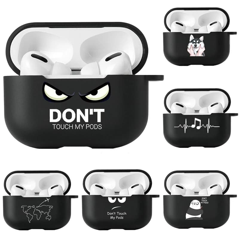Case For Apple Airpods Pro 2 Case Slogan Simple Text Dont Touch Airpods Pro 2 4 3 Silicon Black Earphone Cover Air pod Pro2 Capa