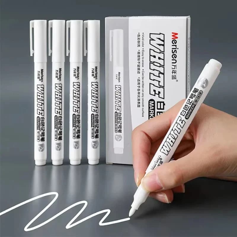 New 1/2/3PCS Waterproof Metal Marker Washing Art Painting Graffiti Pens Fabric Wood Leather Marker1MM Permanent White Paint Pen