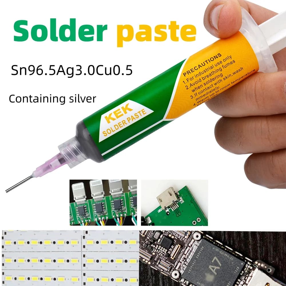 KEK  Solder Paste Silver-containing 3% Sn96.5Ag3.0Cu0.5  Needle Tube Type  Silver-containing Solder Melting Point 217