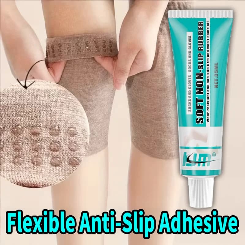 35ml Flexible Anti-Slip Adhesive Gel - Soft Non-Slip Rubber for Socks and Gloves, Wear-Resistant, Firm Hold, Easy to Apply