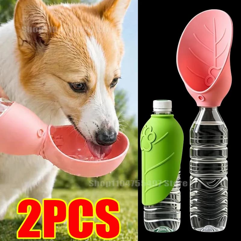 Universal Dog Cat Drinking Bowl Outdoor Feeding Water Portable Drinking Cup Pet Foldable Water Dispenser Interchangeable Bottle