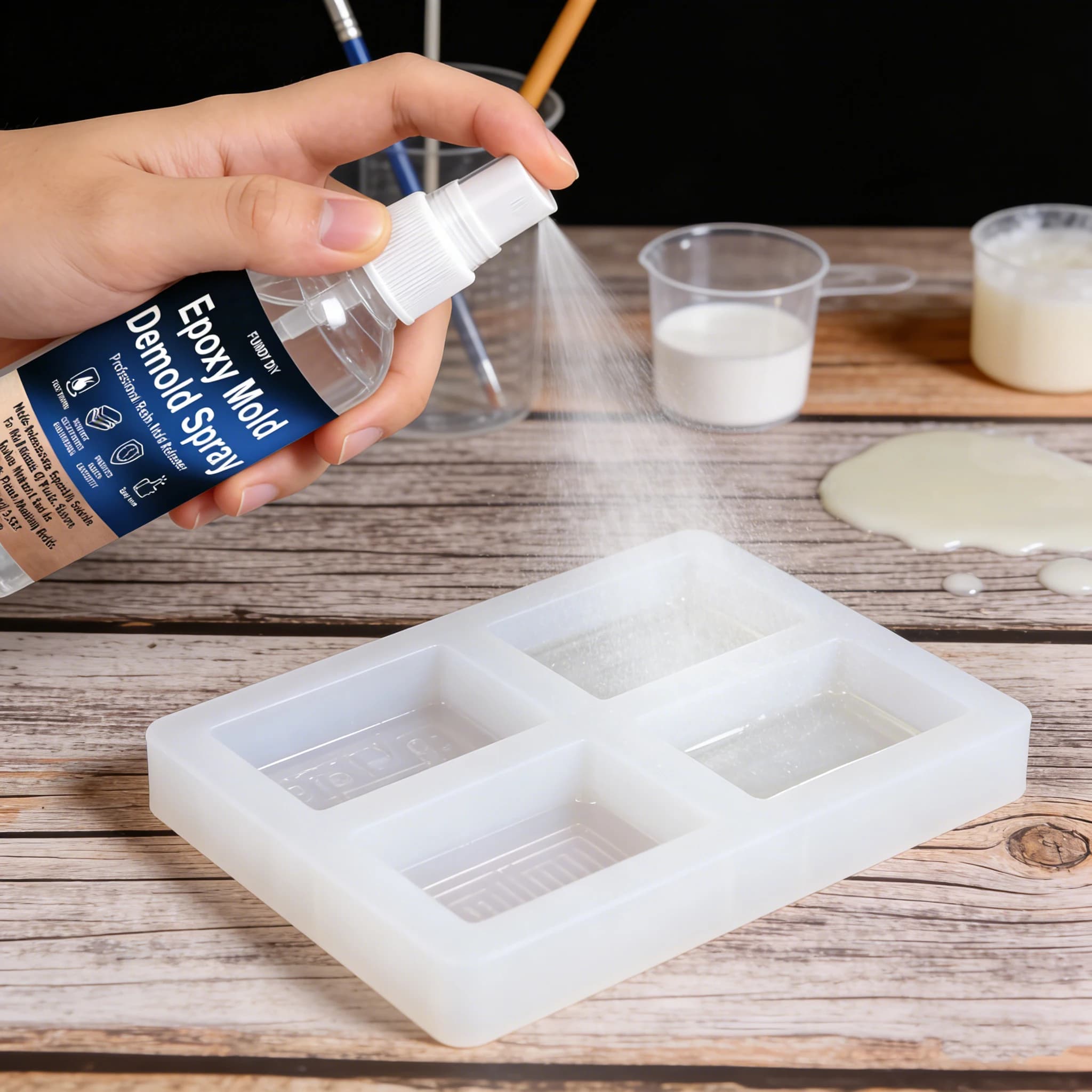 Epoxy Mold Demold Spray - Resin & Epoxy Release Agent for Smooth Mold Removal with Ease, Universal Use on Almost All Molds