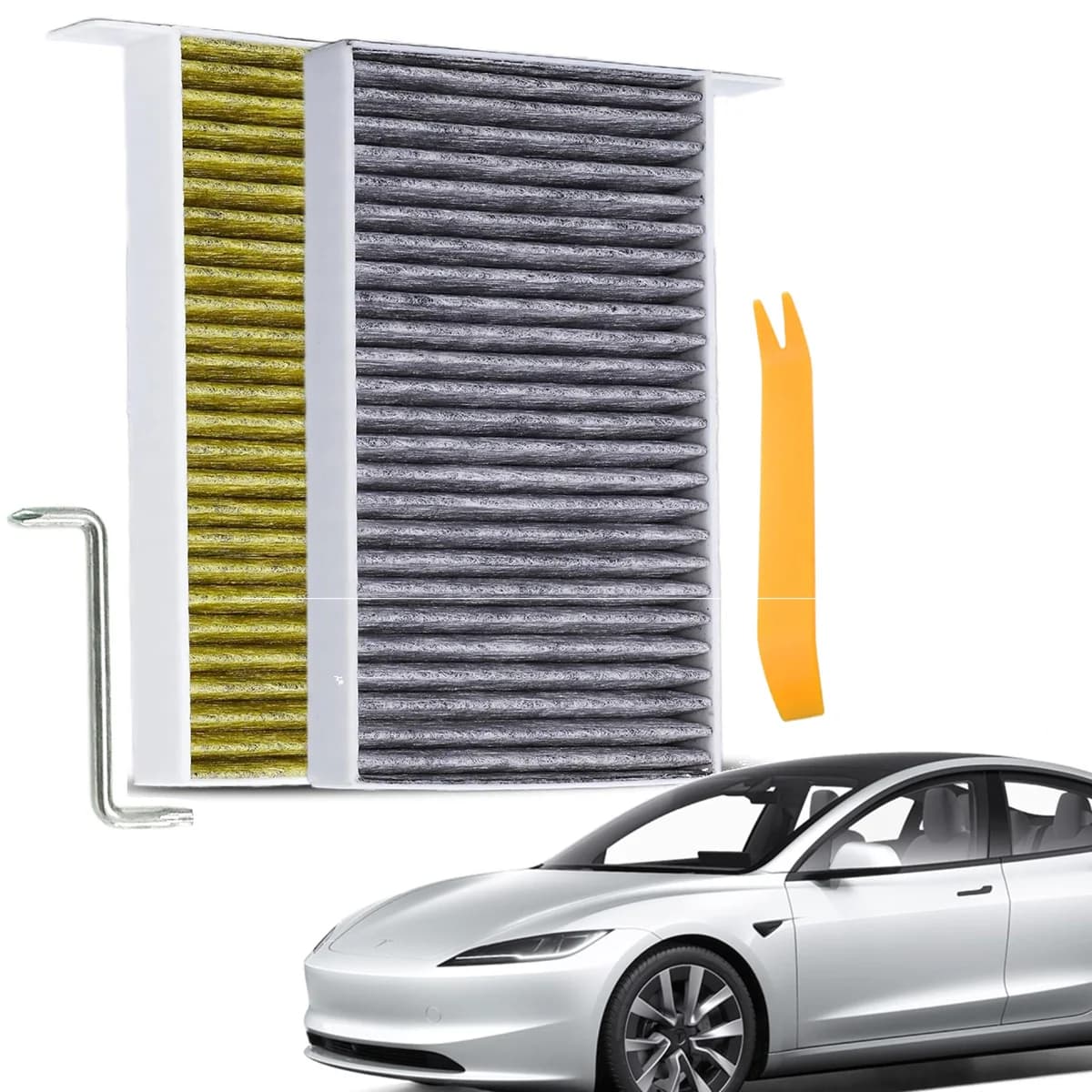 (1107681-00-A) Advanced Activated Carbon HVAC Cabin Air Filter, Can Replace Tesla Model 3 (2017-2026), Model Y (2020-2026)