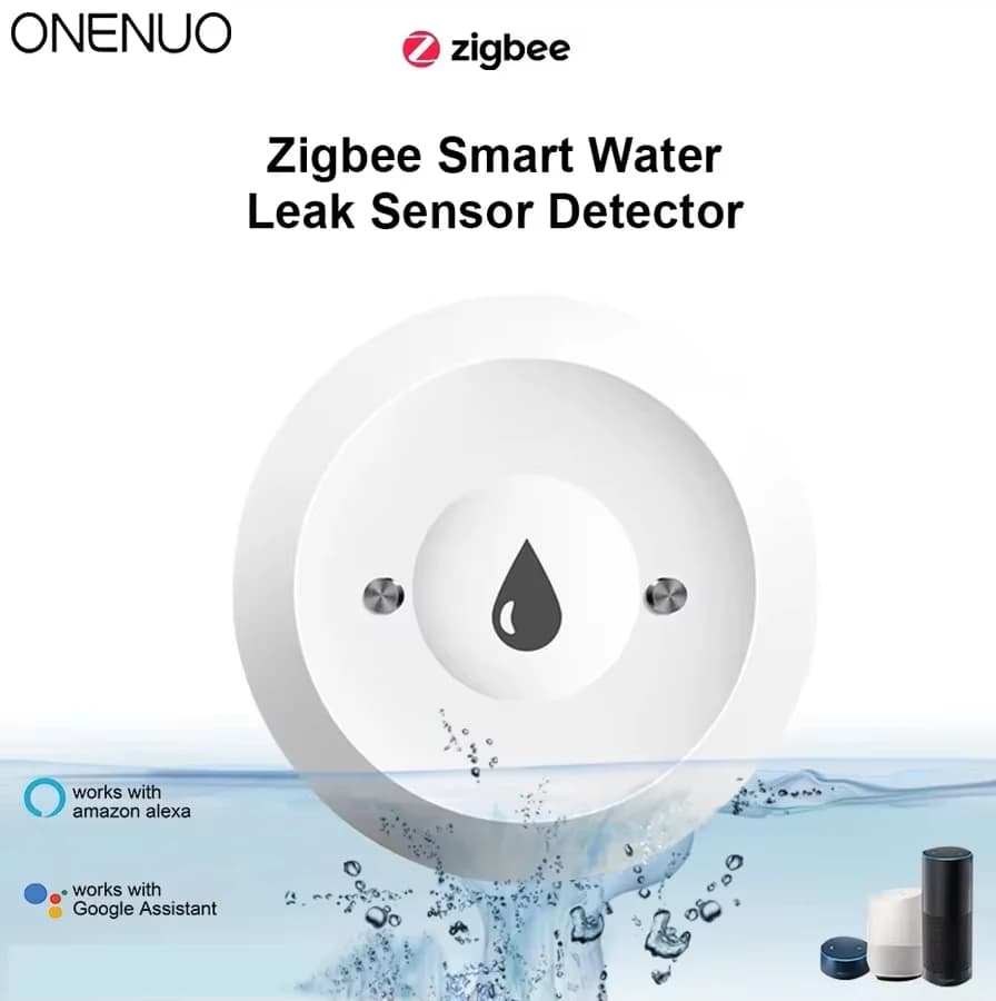 Zigbee Water Leak Detector Water Flood Sensor Alert Overflow Water Leakage Sensor for Kitchen/Bathroom