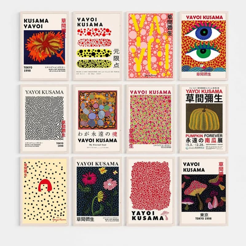 Yayoi Kusama Pumpkin Museum Posters Prints Gallery Wall Art Abstract Canvas Painting Nordic Picture For Living Room Home Decor