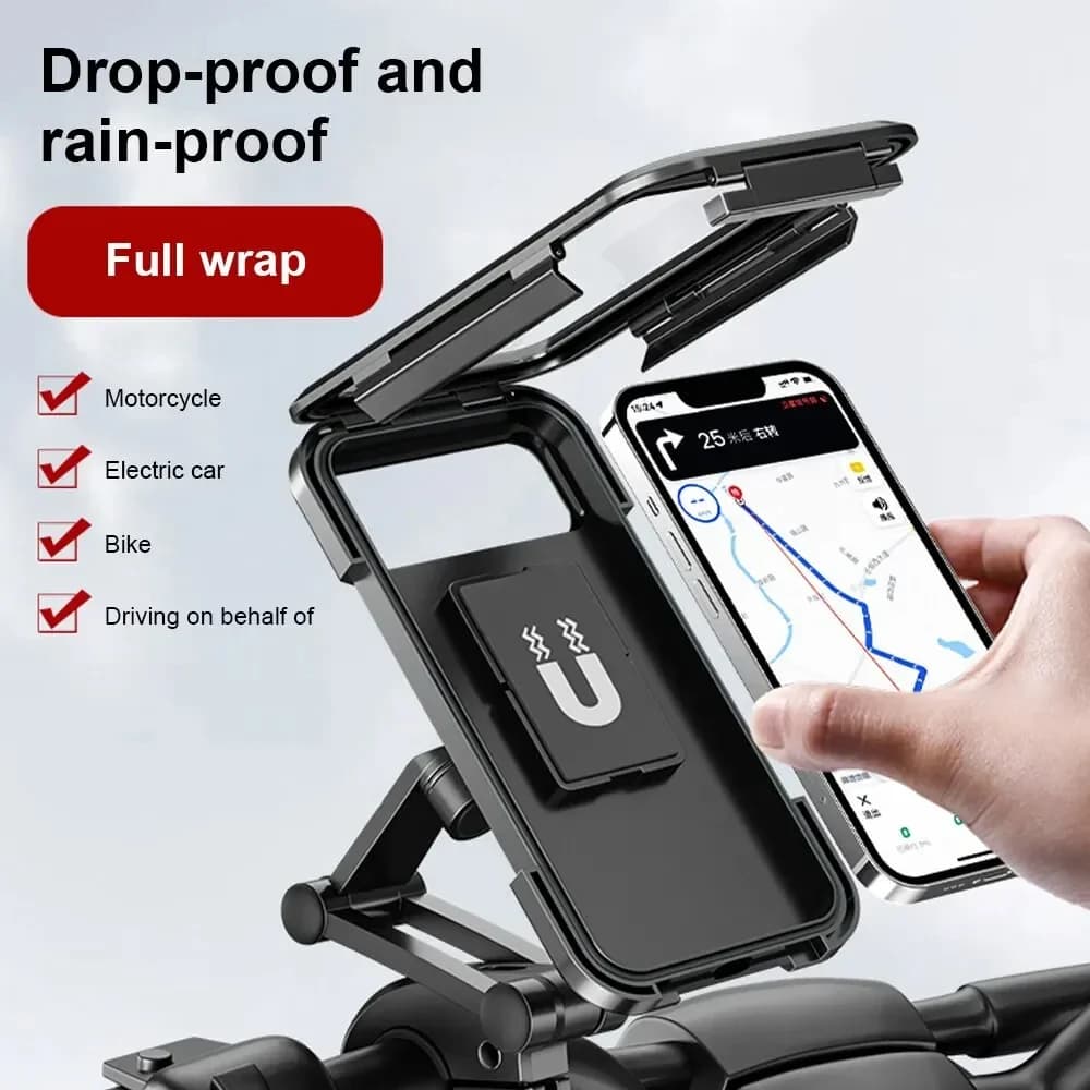 Waterproof 360° Swivel Phone Mount for Motorcycle/Bike – Adjustable Universal GPS Holder for Cellphones & Navigation Apps