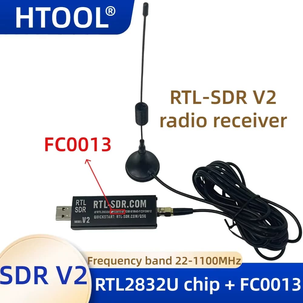 SDR Radio Receiver RTL2832U RTL-SDR Chip Receiver with FC0013 Tuner Band 22-1100MHz