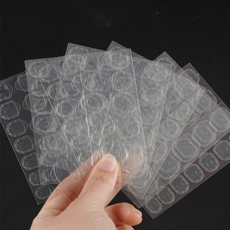 New 600PCS Double Sided Glue Nail Sticker Nail Art Sticker Nail Stickers Self-adhesive Jelly False Nails Tips GDJ01