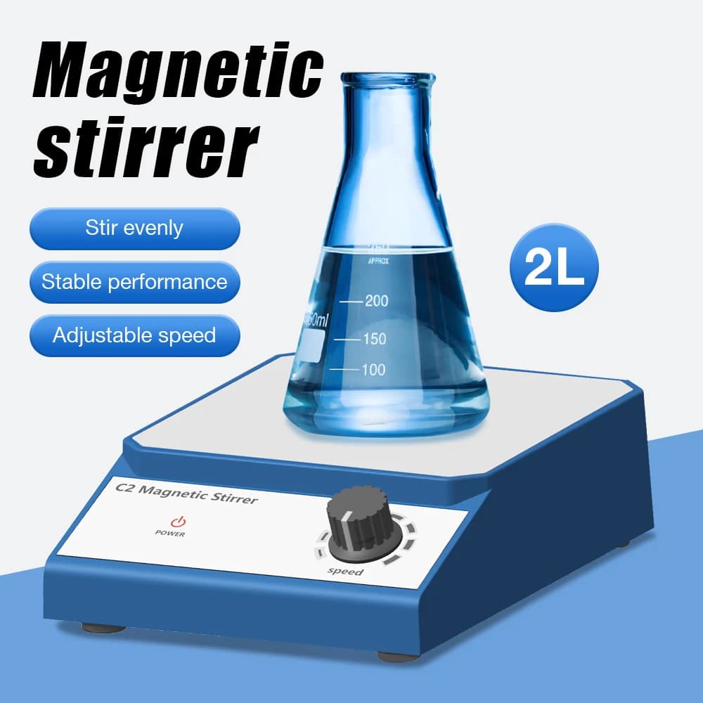 Magnetic Stirrer Mixer With Stir Bar Adjustable Speed 2500rpm Electronic Magnetic Mixer AC 100-240V EU US Plug Stirring Machine