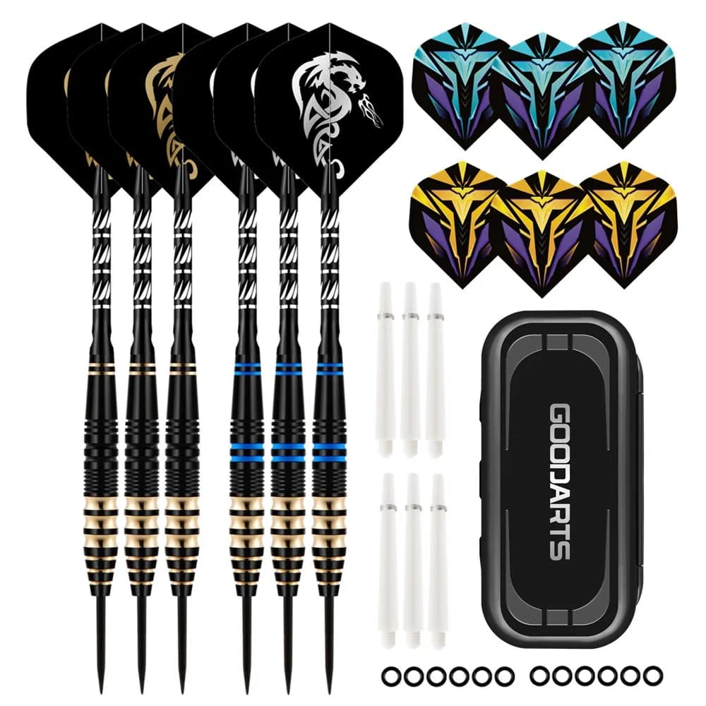 6pcs/set 23g Tungsten Steel Needle Darts Gift Box Set with Grindstone for High-quality Dart Game