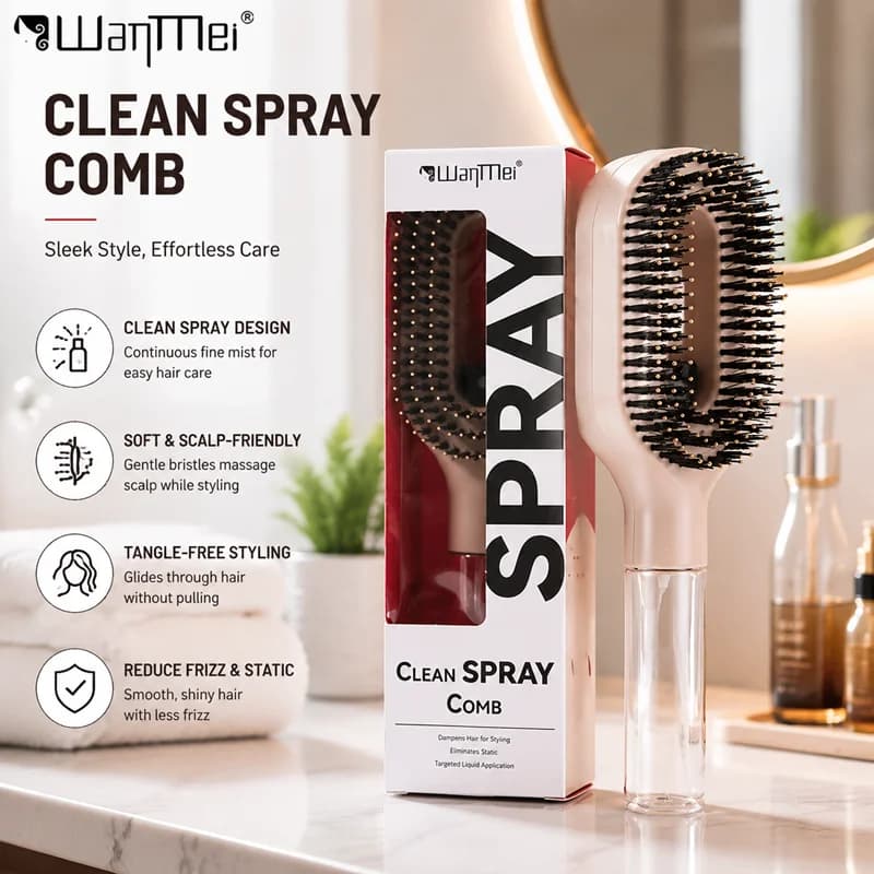 2in1 Sprayer Comb Detangling Scalp Massage Hairbrush with Spray Bottle Essential Oil Water Mist Spray Brush Anti-static Summer