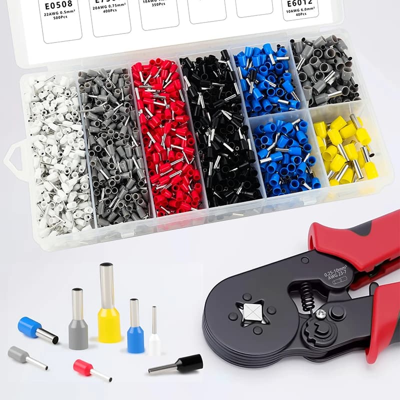 320-1900Pcs VE Tubular Crimping Terminal Kit, Ferrule Crimping Tool Kit, Cold Pressing Pin Connector, Ratchet Pliers for Car,DIY