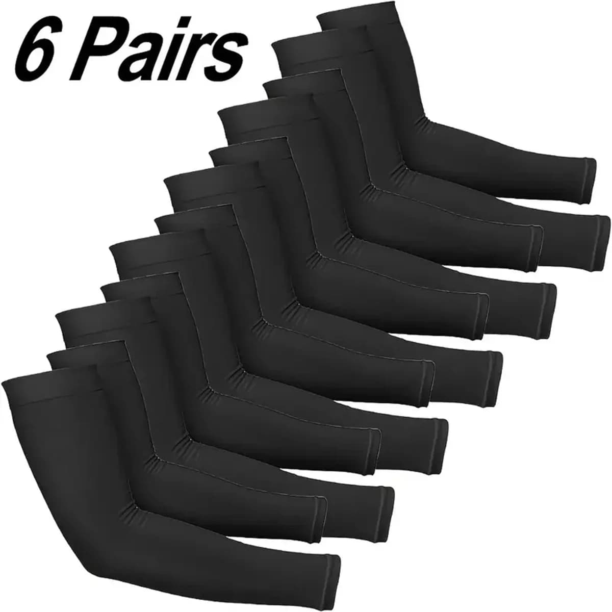 kkjoy 6 Pairs Unisex Cooling Arm Sleeves Compression Breathable Moisture Wicking for Men Women Sports Outdoor UV Protection