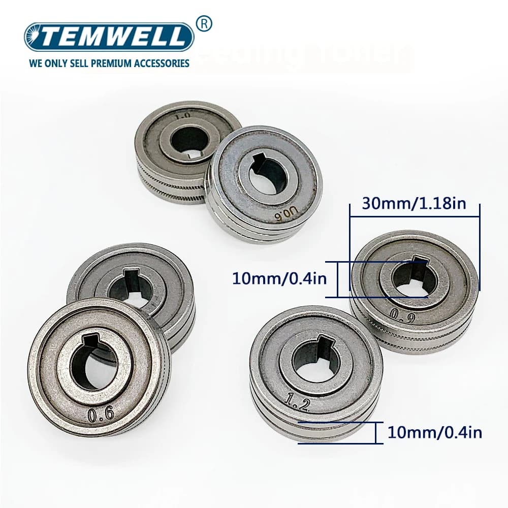 MIG / MAG Welding Feeder Roll V U Knurl Groove 0.6mm 0.8mm 1.0mm 1.2mm 1.4mm Size 30x10x10mm  RS-775S SSJ-29 Feeder Rollfor Stee