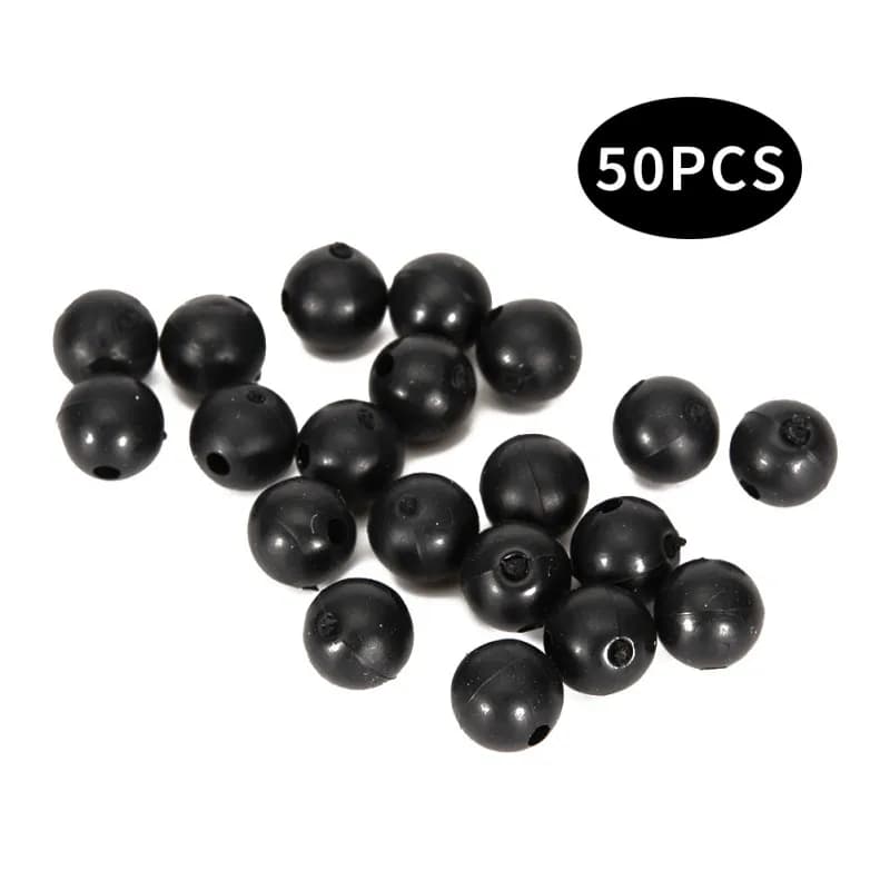 50pcs Blocking Beads Silicone Soft Anti-collision Beans Round Big Thing Fishing Set Space Beans Line Set Anti-tan-gle Beans 8mm