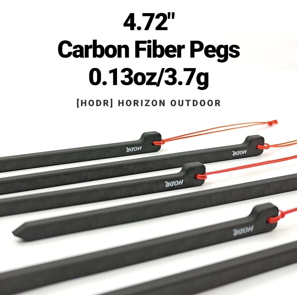 [HODR] Carbon Peg Tent Stakes Pegs Carbon Fiber 12cm 3.7g Ultralight Backpacking Tent Nails Outdoor Camping Equipment Hiking