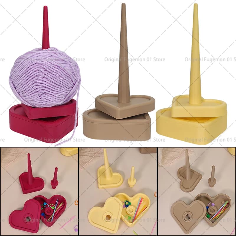 3D Printed Wool Ball Vertical Spinning Stand Anti-slip Yarn Ball Holder Dispenser for Crocheting Knitting Crochet Storage Box