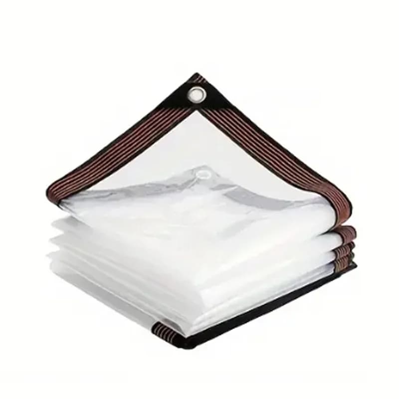 Transparent tarpaulin pe thick waterproof uv tear resistant durable plastic vinyl tarpaulin with grommets garden rain cover