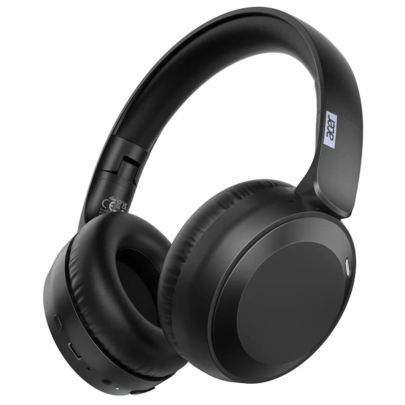 Acer OHR205 Wireless Bluetooth 6.0 Headphones Foldable Over-Ear Headphones Memory Foam Earpads Multipoint for Travel Home Office