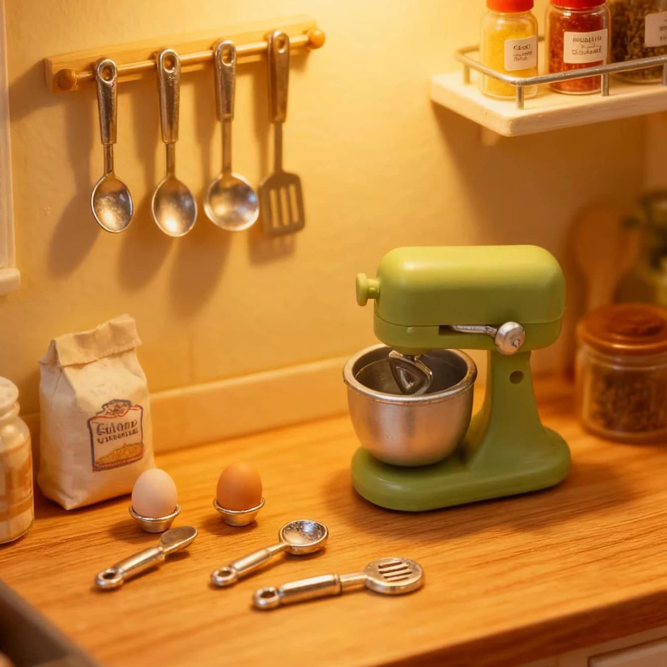 1 Set of Christmas Decoration Miniature Kitchen Scene Blender Set, Collectible for Miniature Enthusiasts Photography Props