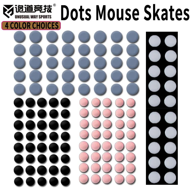 Unusual Way Sports Mouse Foot Skates Feet For Round Dots DIY Cambered Surface PTFE Anti Collapse Magic Ice Black Silver Fox