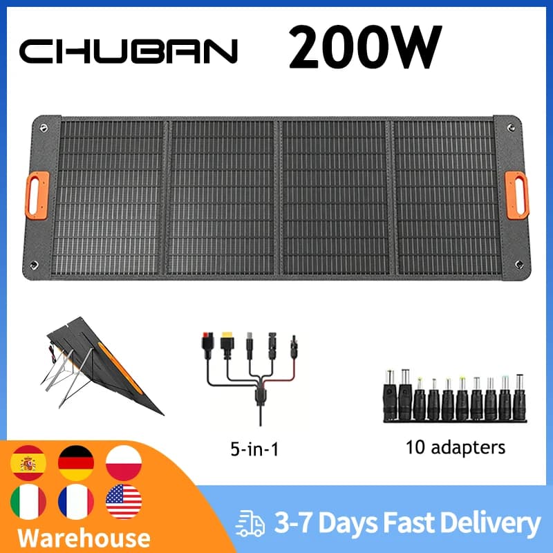 200W Foldable Solar Panels 100w Cell Portable Solar Charging Panel Complete Kit Outdoor Tourism Camping Power Station