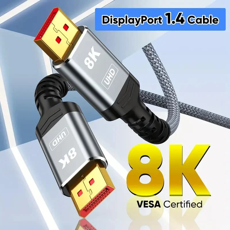 8K DisplayPort 1.4 DP to DP 4K/144Hz Cable Active Male To Male Cable 2K/165Hz 1080P For Macbook Laptop Projector PC HDTV Monitor