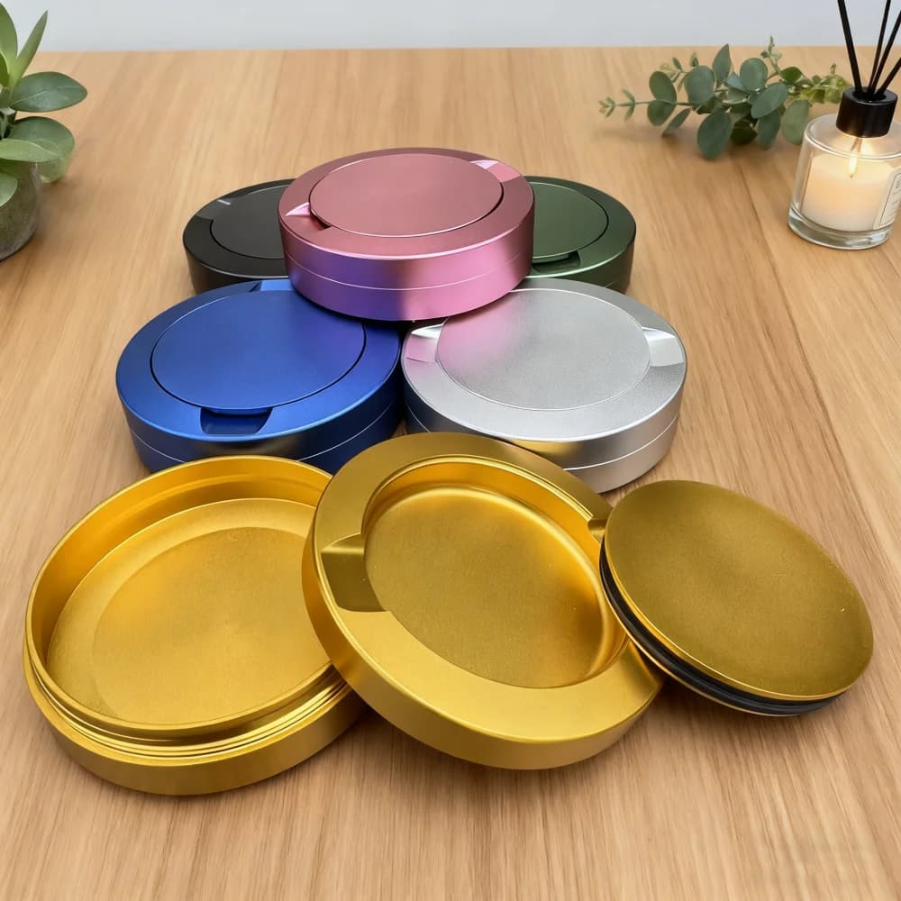 Aluminum Alloy Snus Cans Snuff Box Storage Seal Waterproof Can Case Car Ashtray Accessory
