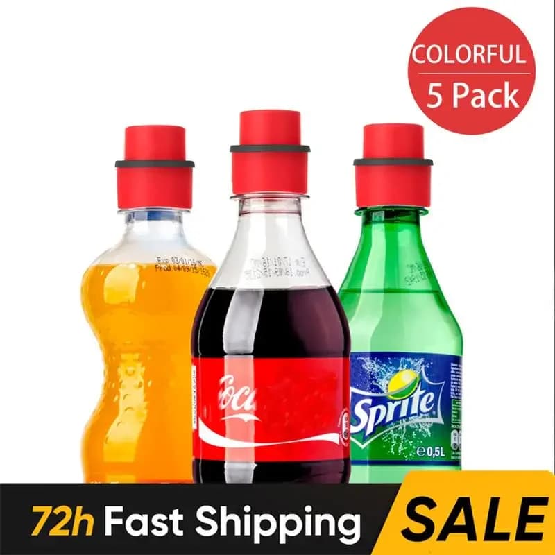 5pcs Bottle Stopper Inflatable Airtight Soda Cap Frizzy Drink Sealer Caps Reusable Carbonated Beverage Bottle Stopper Cover