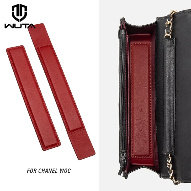 WUTA Leather Bag Base Shaper For Chanel Woc Purse Insert Portable Support Bottom Pad Handbag Inner Transformation Accessories