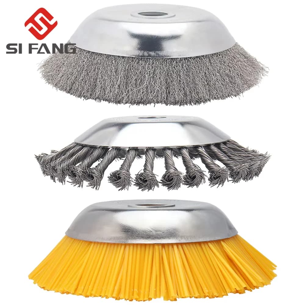 Universal 6/8 Inch Lawn Mower Weed Brush Cutter Head Grass Trimmer with Steel Nylon Wire Wheel Brush Disc for Garden Trimming