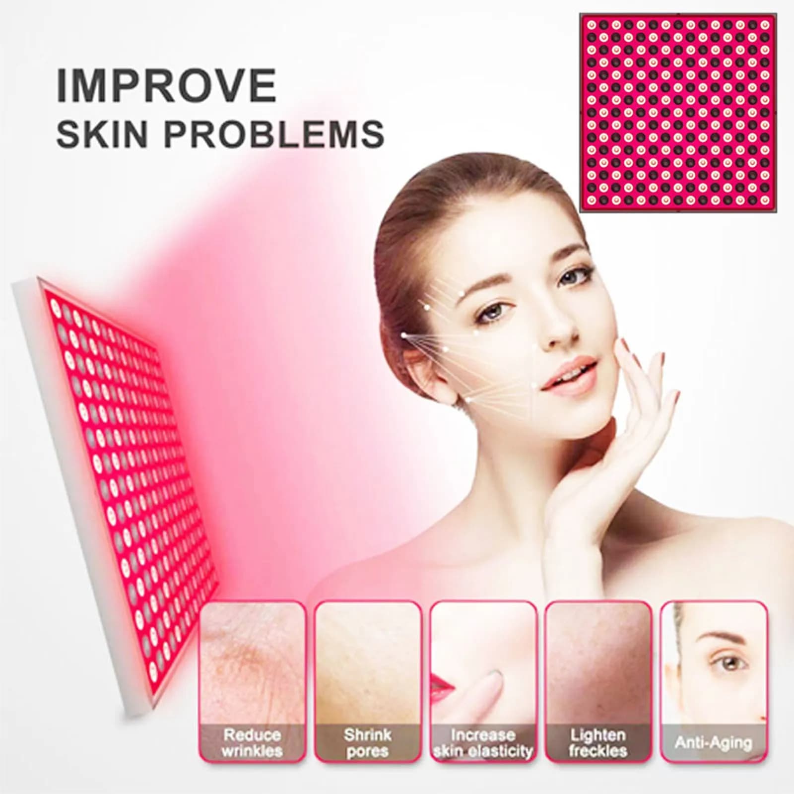 Red LED phototherapy combination panel beauty panel lamp 660nm/850nm home heating lamp instrument 45W physiotherapy