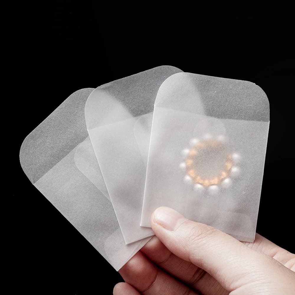 50pcs Mini Glassine Flat Paper Bags Small Glassine Envelopes Bags for Storing Photos Stamps Ring Earring Jewellery Coin Storage