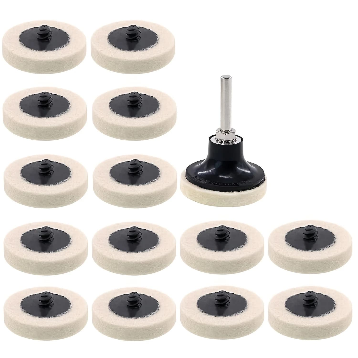 Wool Felt Glass polishing Pads R-Type 2" Compressed Wool Fabric Quick Change Disc Roll Lock Surface Polishing Buffing Pads Wheel