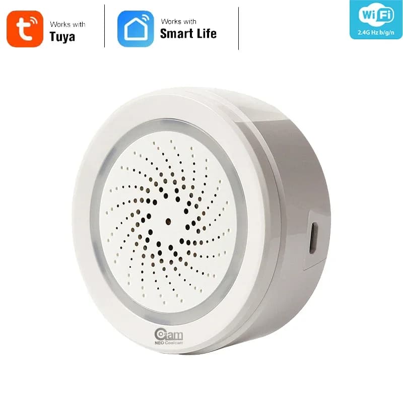 Smart Tuya Wifi Siren Alarm With Temperature Humidity Sensor ​Trigger alarm Make Sound And Light