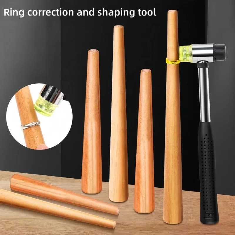 Wooden Ring Sizing Mandrel - Jewelry Shaping & Correcting Tool, Wear-Resistant for Ring Resizing & Repair