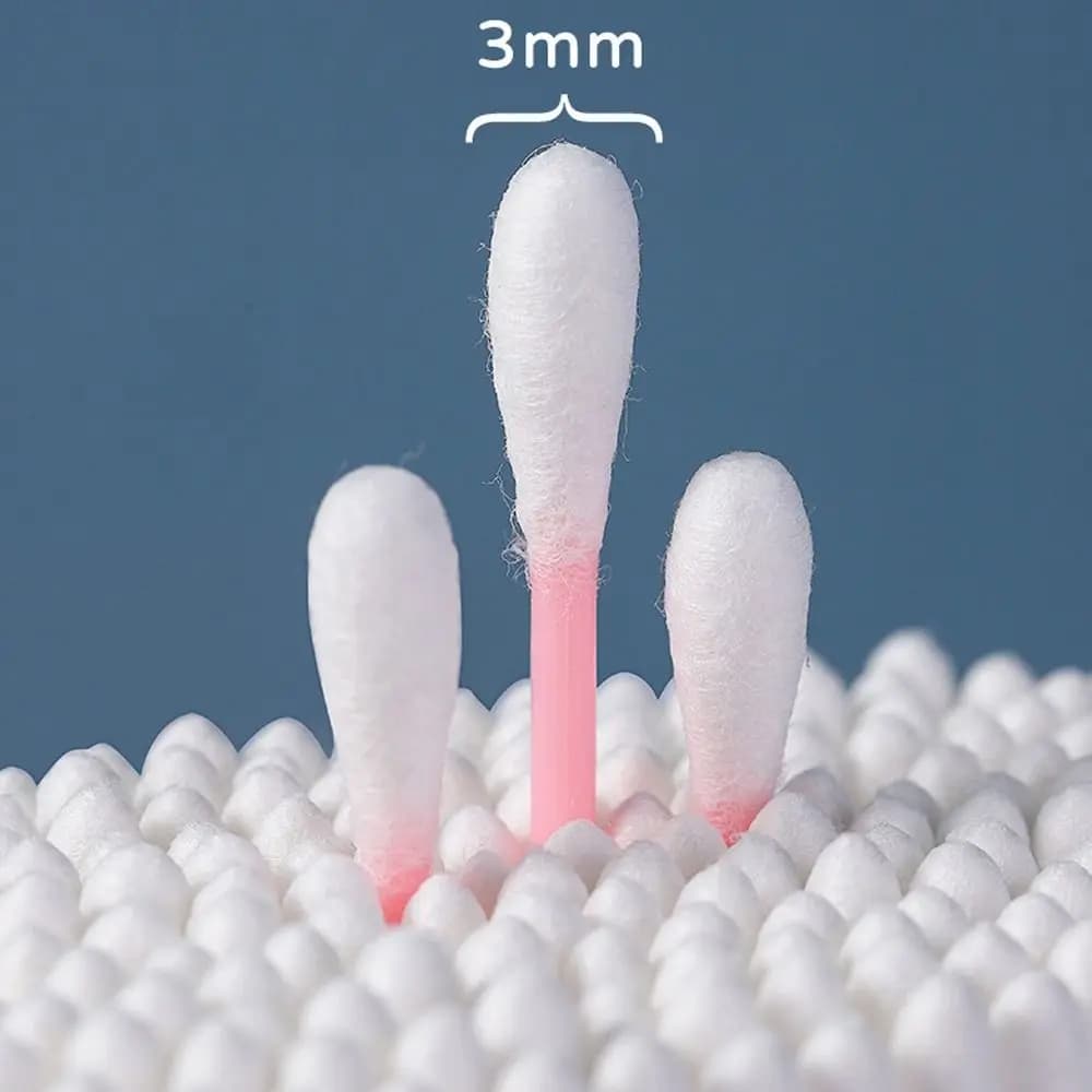 100Pcs High Quality Double-headed Ear Cleaner Plastic Disposable Cotton Swabs with Ear Spoons Soft Cleaning Cotton Bud Home