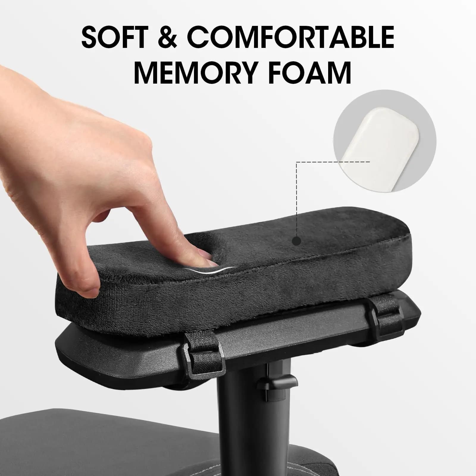 2/4/8PCS Chair Armrest Pads Memory Foam Elbow Pillow Home Office Chair Arm Rest Covers Comfy Computer Gaming Elbow Support Pad