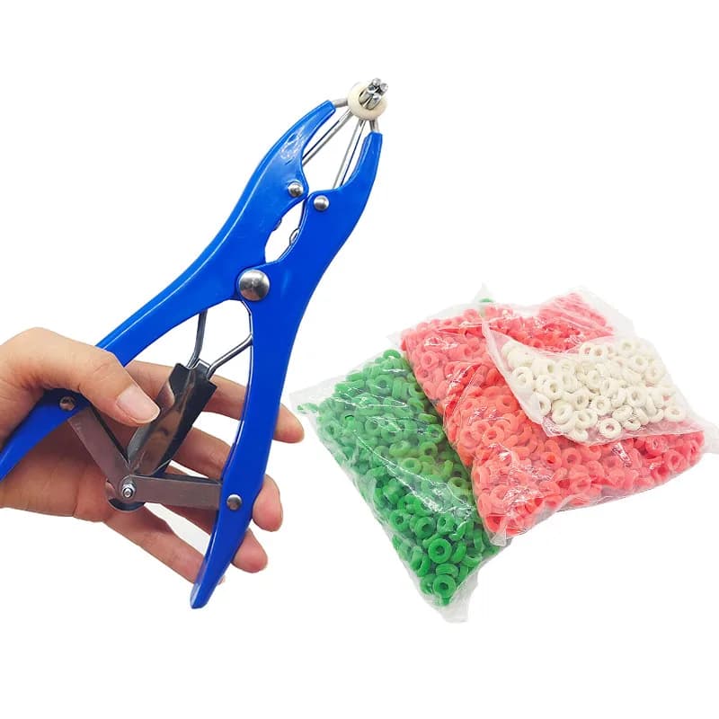 Livestock Pig Goat Castration Forceps Expansion Clamp Elasticity Rubber Castration Rings Farm Animal Bloodless Broken Tail Plier