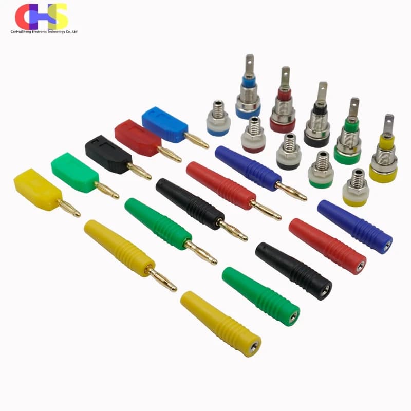 5pcs 2mm Banana Jack Plug Socket Stacked Male Female Insulated Terminal Block For Experimental Panel Testing Line Welded
