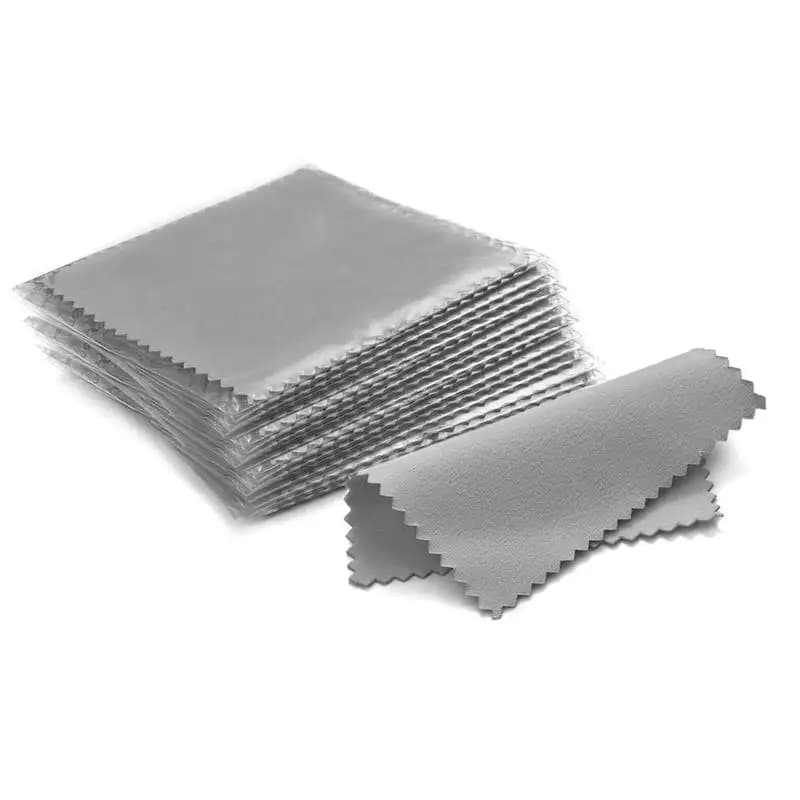 50pcs Sterling Silver Polishing Cloth Set Jewelry Cleaning Cloths Soft Wipe Wiping Cloth Keep Jewelry Shining Tools