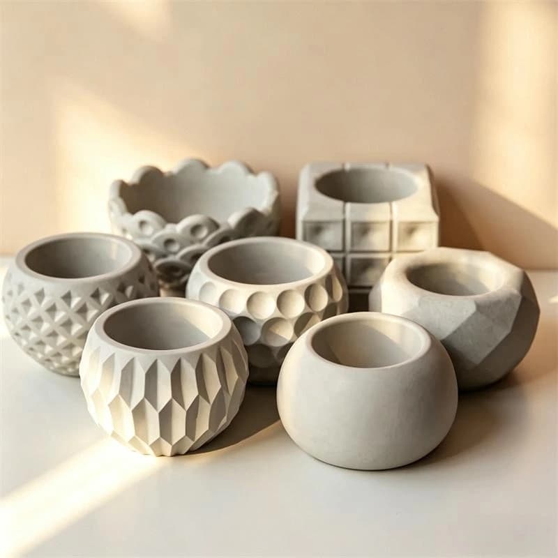 Mini Round Cement Clay Flowerpot Home Decoration Silicone Molds Plaster Gypsum Storage Jar Candle Cup Vessel Mould