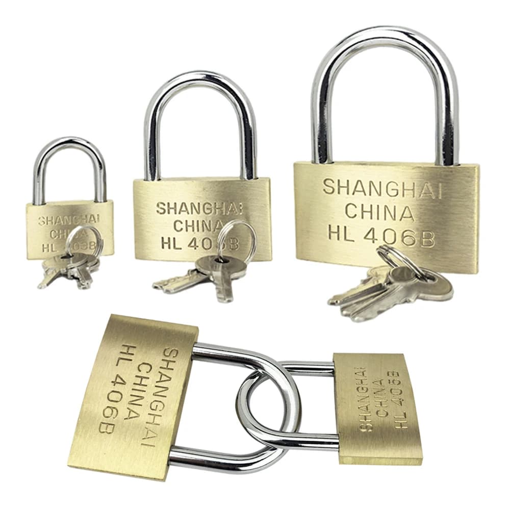 Copper Padlock  Small Locks for Luggage Case Locker Home Improvement Hardware 20mm 25mm 30mm 40mm 50mm Include 3Keys